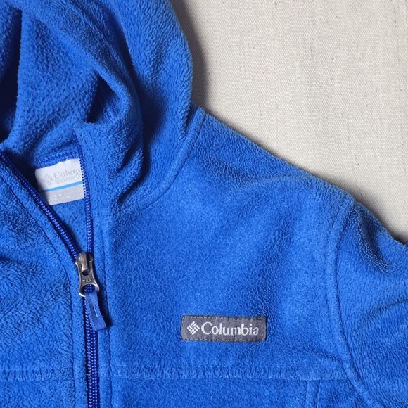 Columbia Fleece Jacket Youth L (14-16) Blue Full Zip Up Hooded Fleece Coat - Picture 7 of 10